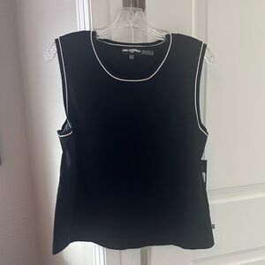 Karl Lagerfeld Black Tank Top with White Trim